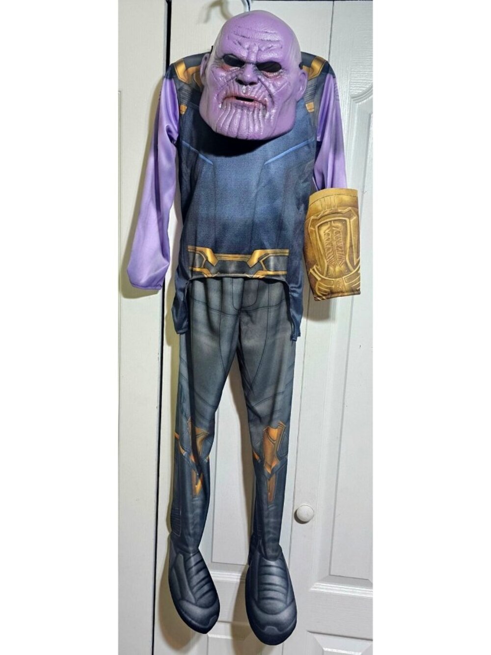 Marvel Infinity War Thanos Costume Boys 4-6 Rubies Mask Gauntlet Endgame Kids